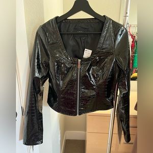 Akira Size Small Black Fringe Sleeve Jacket